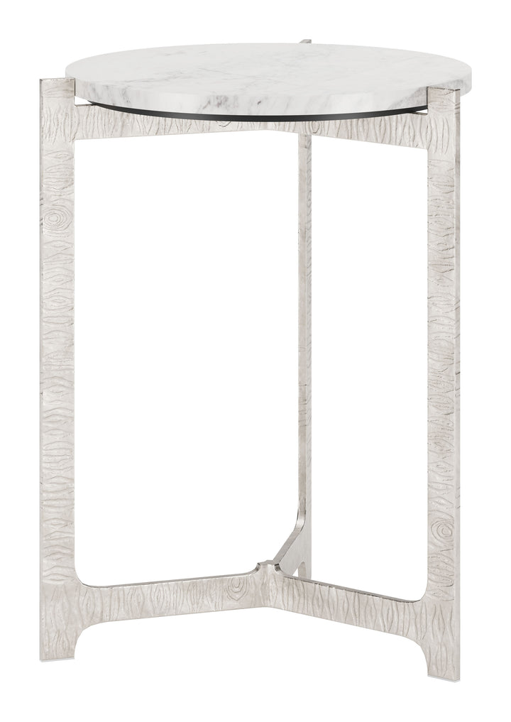 Zuo Barmas Side Table White & Silver