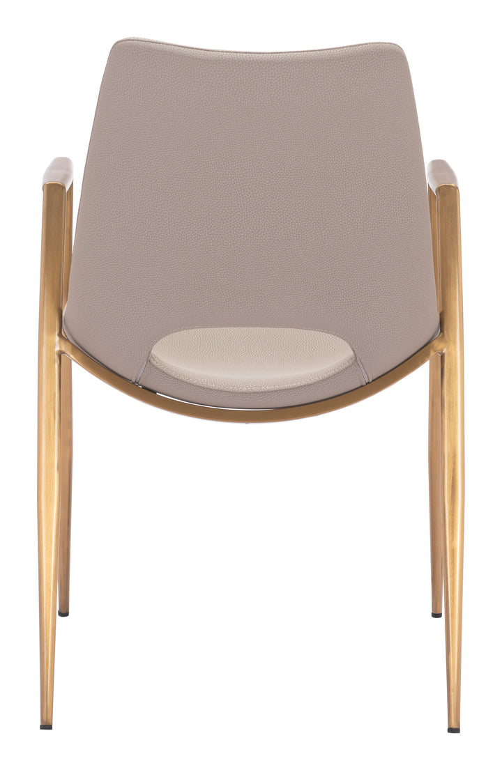 Zuo Desi Dining Chair (Set of 2) Beige & Gold
