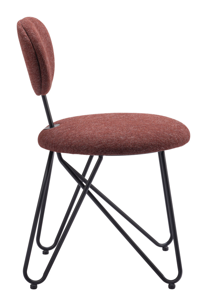 Zuo Novi Dining Chair (Set of 2) Maroon Brown