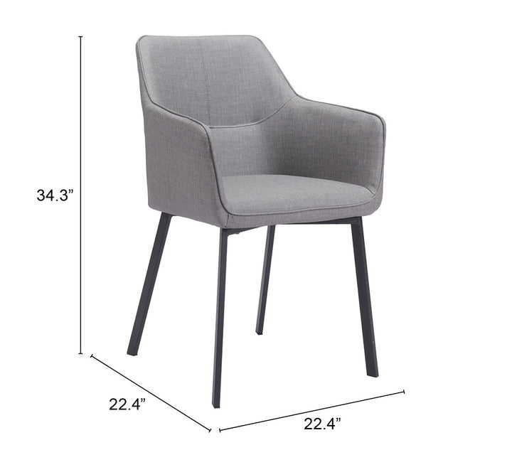 Zuo Adage Dining Chair (Set of 2) Gray