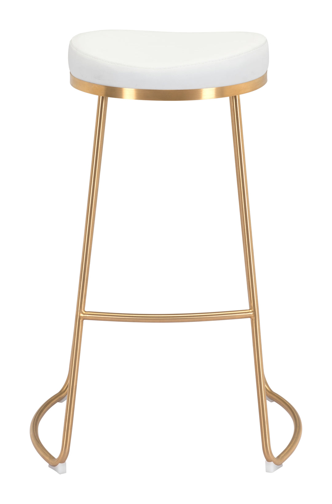 Zuo Bree Barstool (Set of 2) White & Gold