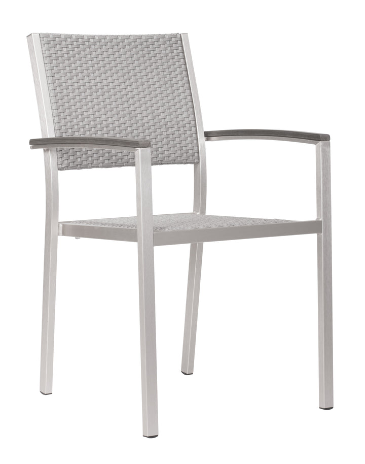 Zuo Metropolitan Dining Armchair (Set of 2) Gray & Silver