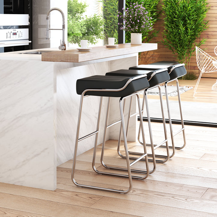 Zuo Wedge Barstool (Set of 2) Black