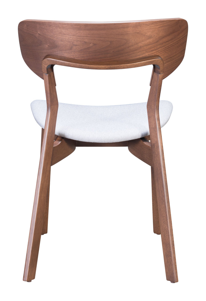 Zuo Russell Dining Chair (Set of 2) Walnut & Light Gray