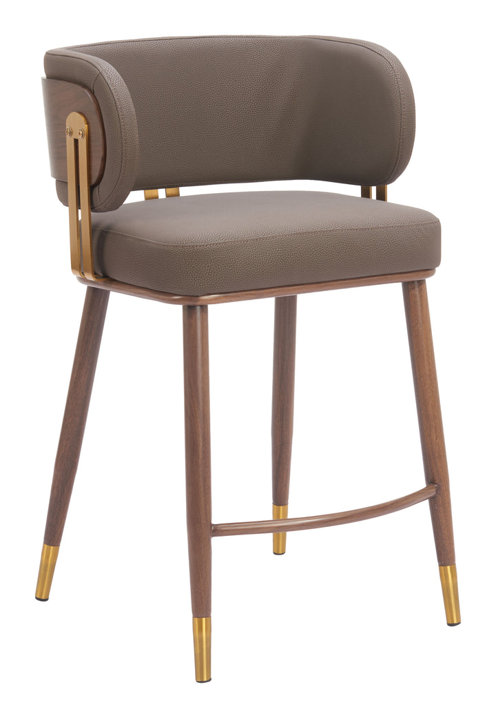 Zuo Brew Counter Stool Brown & Walnut