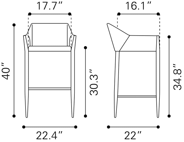 Zuo Andover Barstool Beige