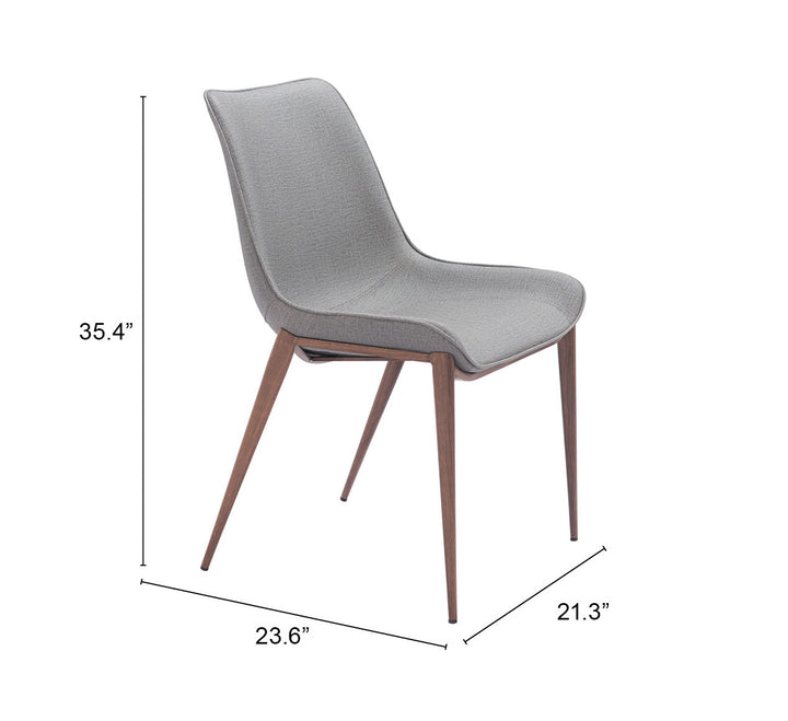Zuo Magnus Dining Chair (Set of 2) Slate Gray & Walnut