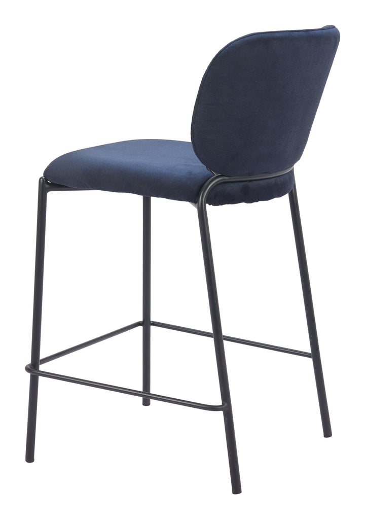Zuo Plat Counter Stool (Set of 2) Blue