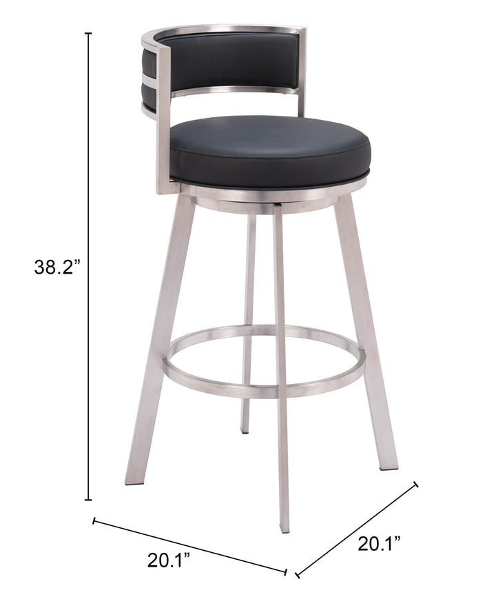 Zuo Gimsby Swivel Barstool Black
