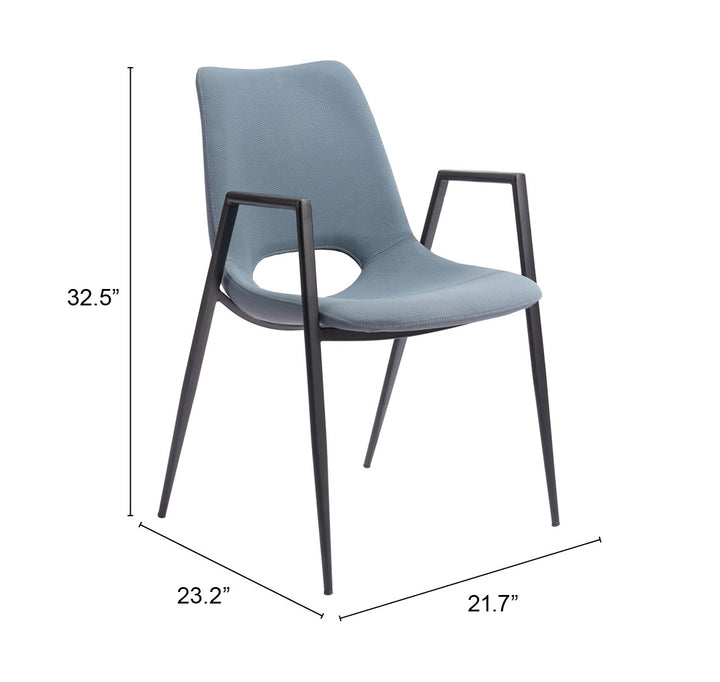 Zuo Desi Dining Chair (Set of 2) Azure Gray