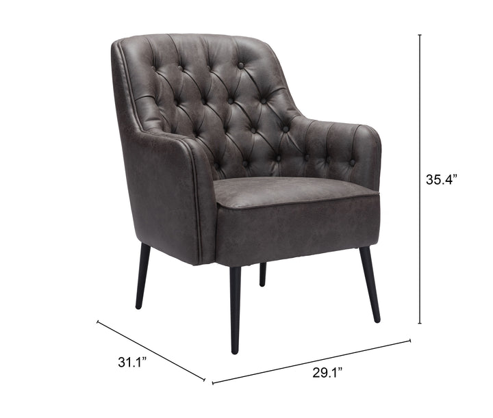 Zuo Tasmania Accent Chair Vintage Black