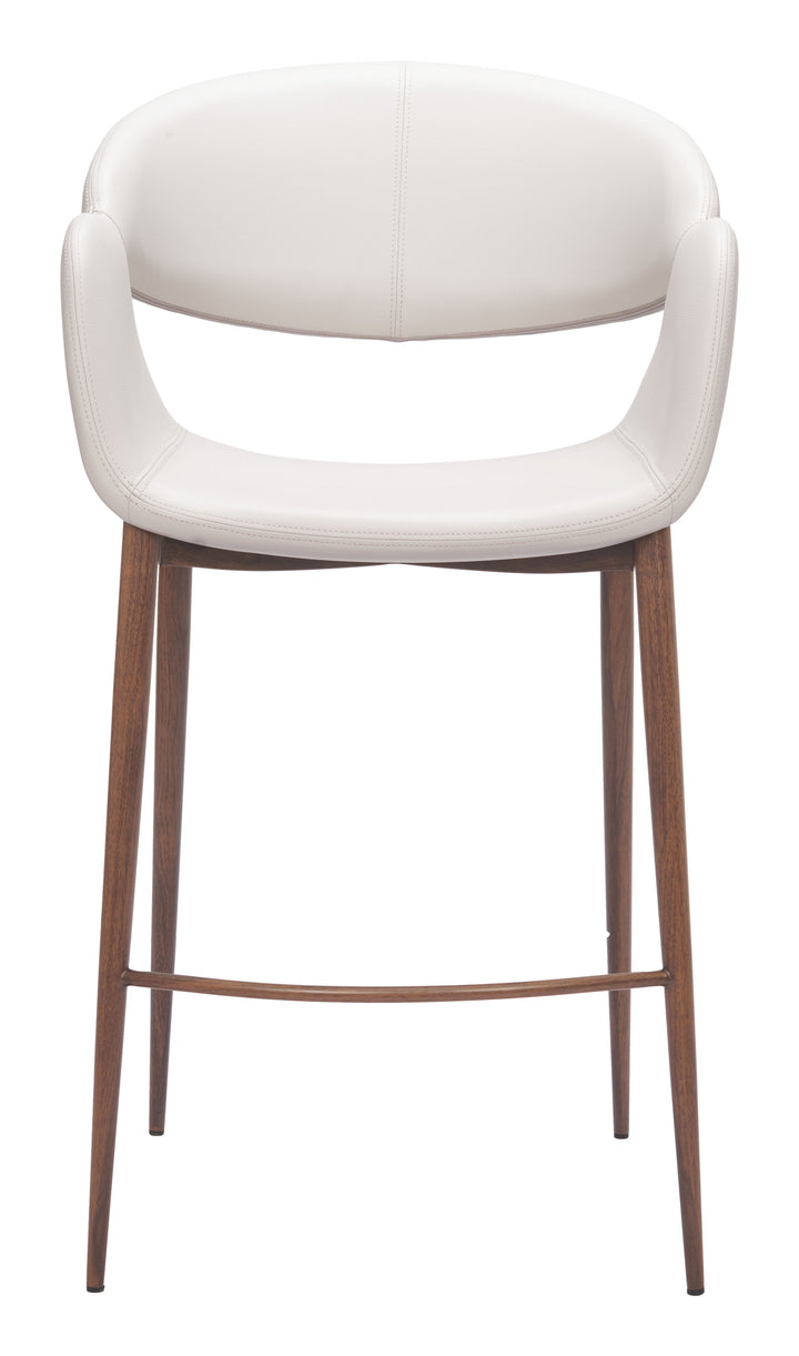 Zuo Limay Counter Stool (Set of 2) Beige & Walnut