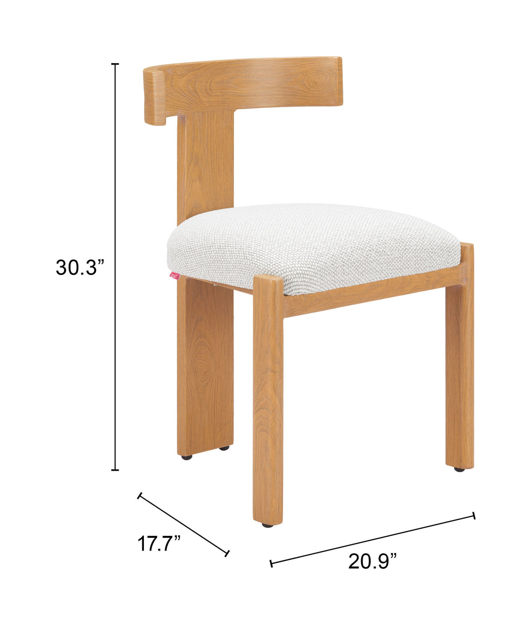 Zuo Tiana Dining Chair Natural & Beige