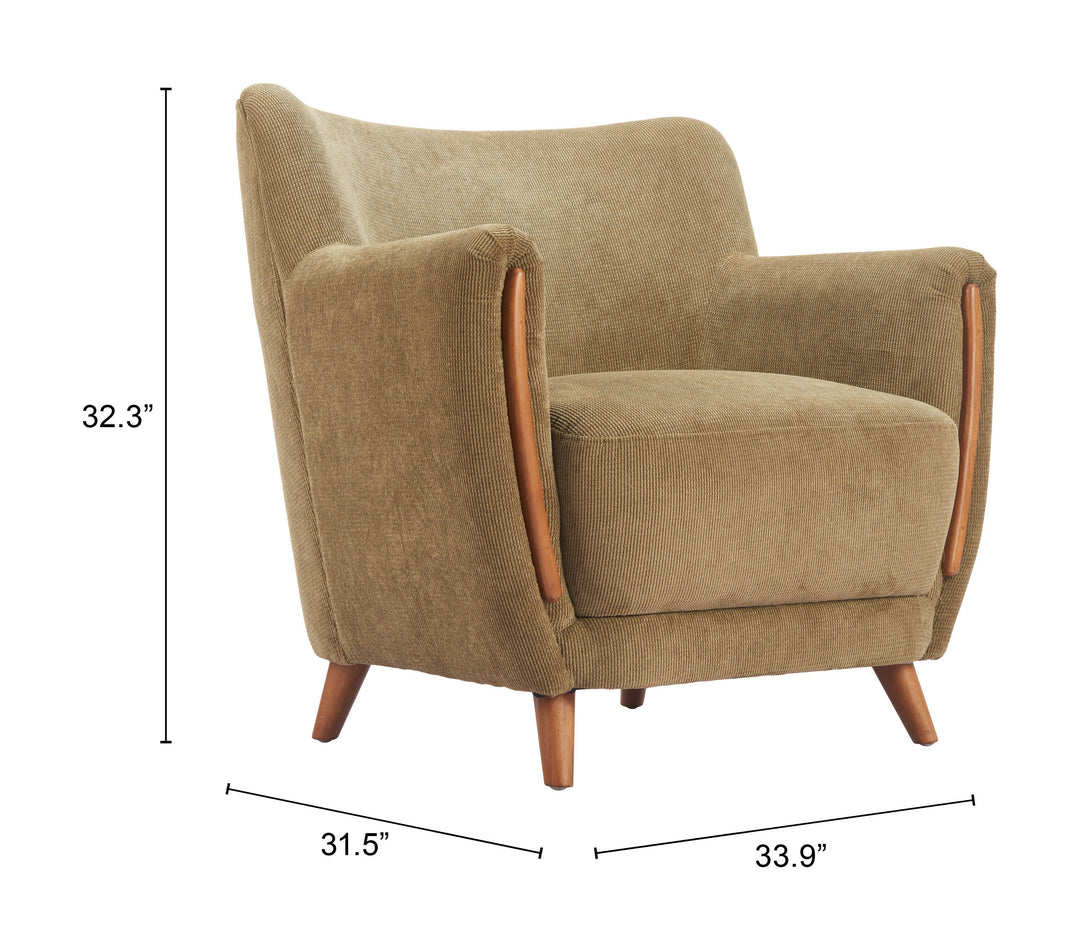 Zuo Hako Accent Chair Olive Green