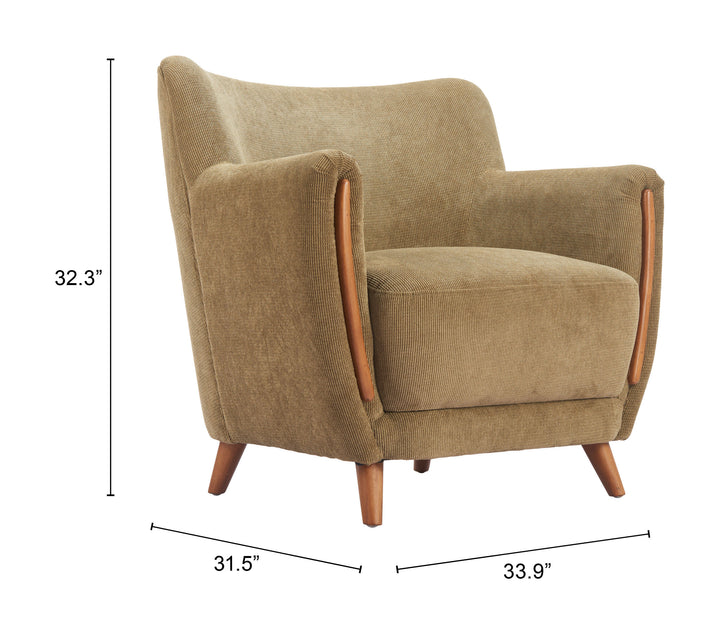 Zuo Hako Accent Chair Olive Green