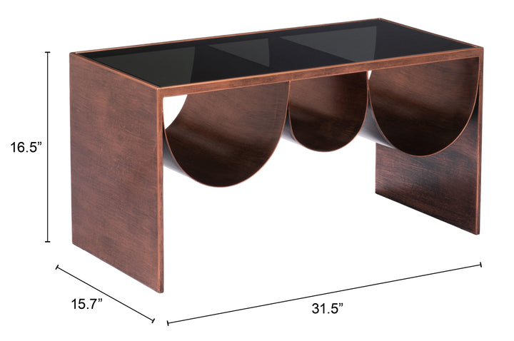 Zuo Aveiro Coffee Table Copper & Black