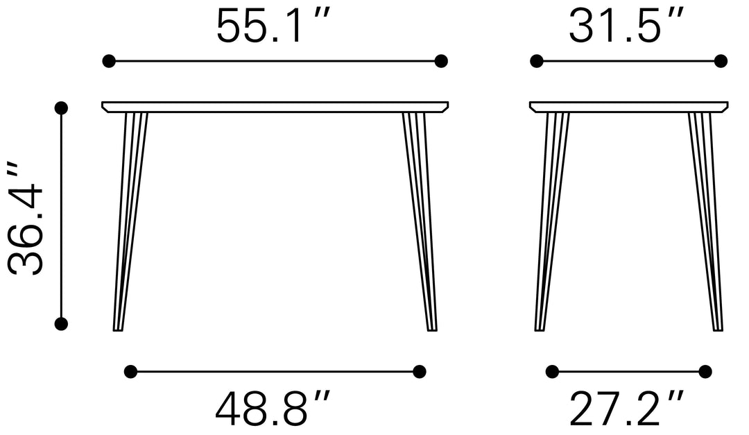 Zuo Doubs Counter Table Brown