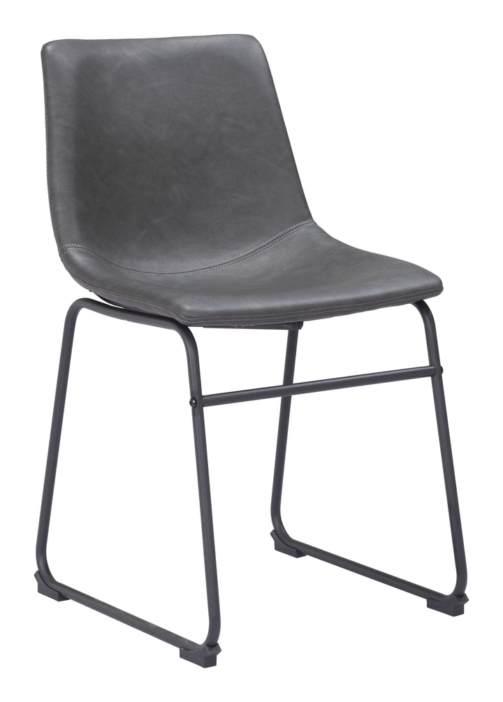 Zuo Smart Dining Chair (Set of 2) Charcoal
