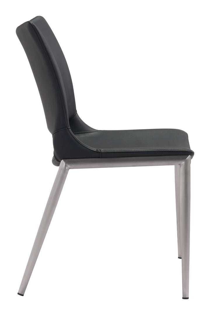 Zuo Ace Dining Chair (Set of 2) Black & Silver