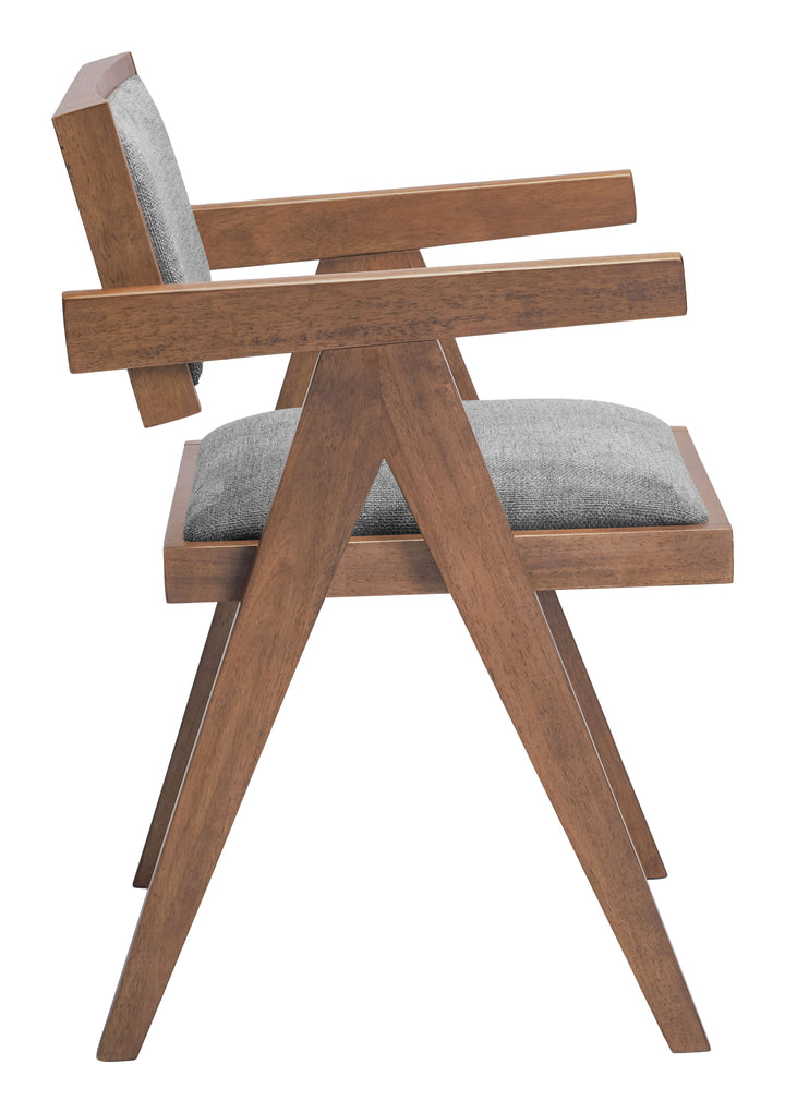 Zuo Delhi Dining Chair (Set of 2) Gray & Walnut