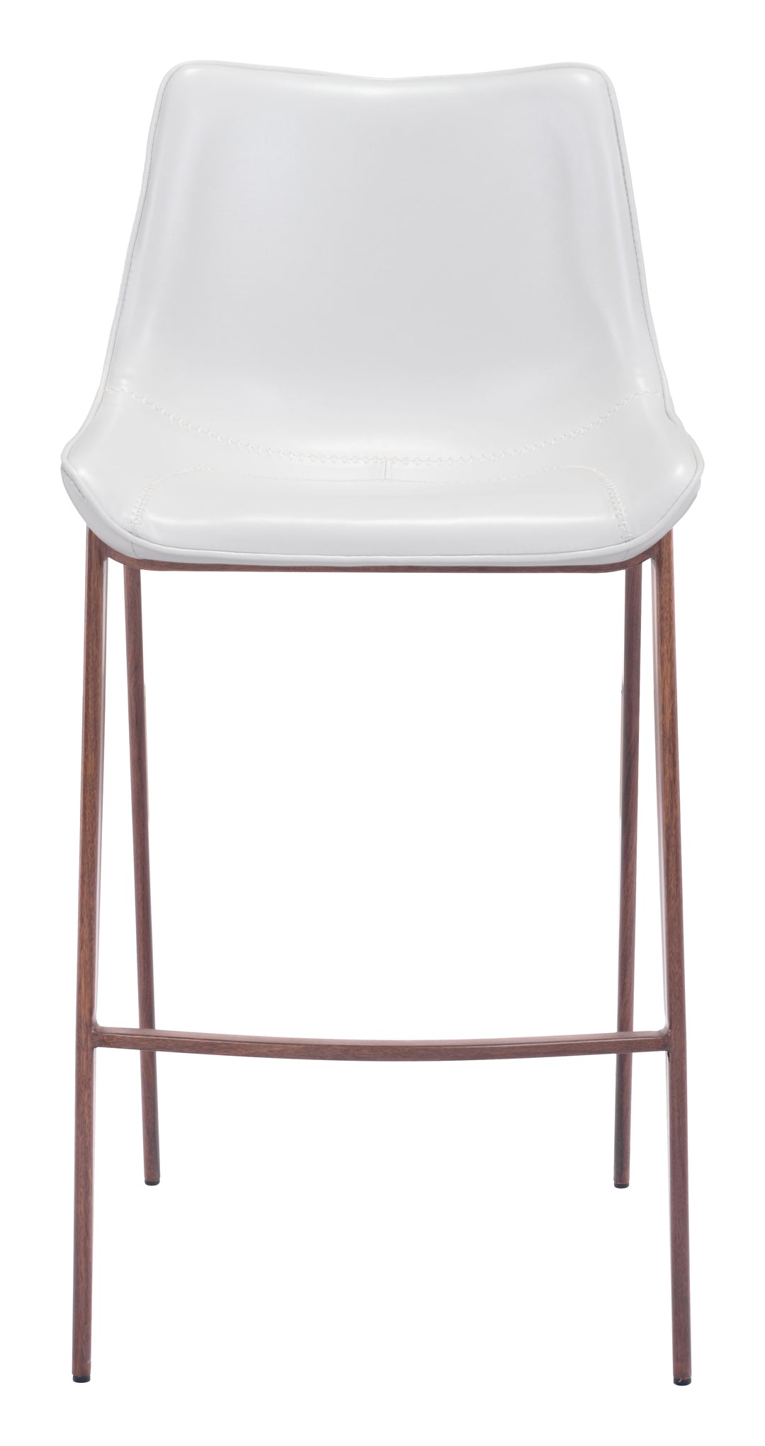 Zuo Magnus Barstool (Set of 2) White & Walnut