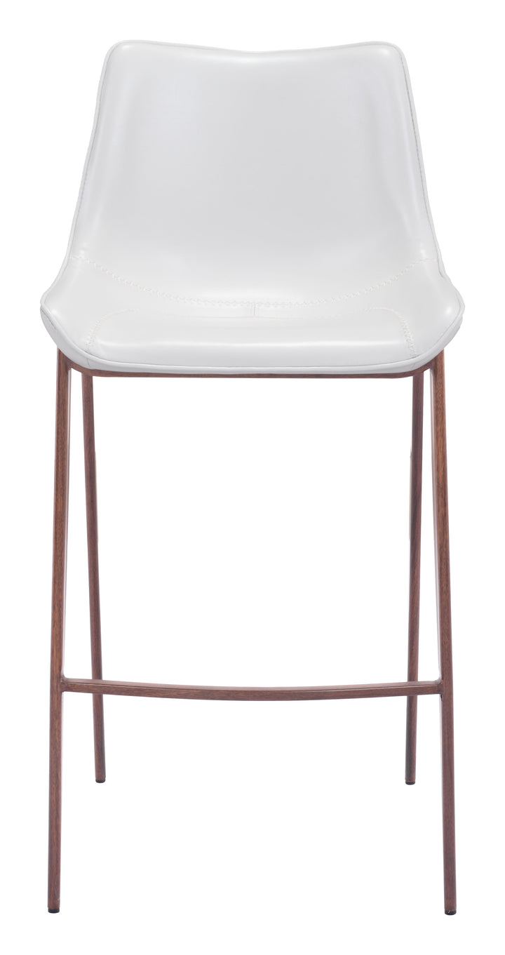 Zuo Magnus Barstool (Set of 2) White & Walnut