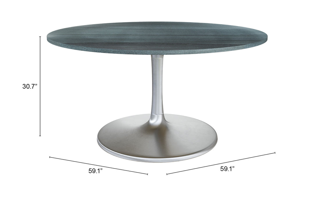 Zuo Metropolis Dining Table (60") Gray & Silver