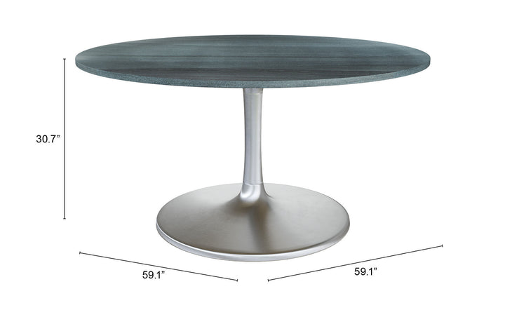 Zuo Metropolis Dining Table (60") Gray & Silver