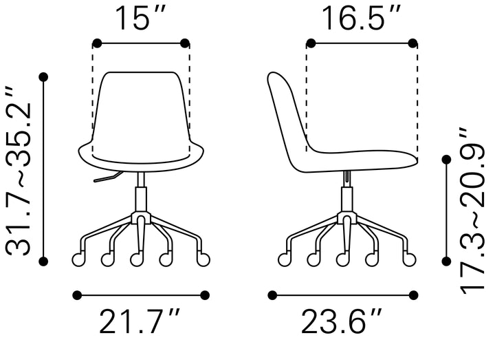 Zuo Byron Office Chair Gray