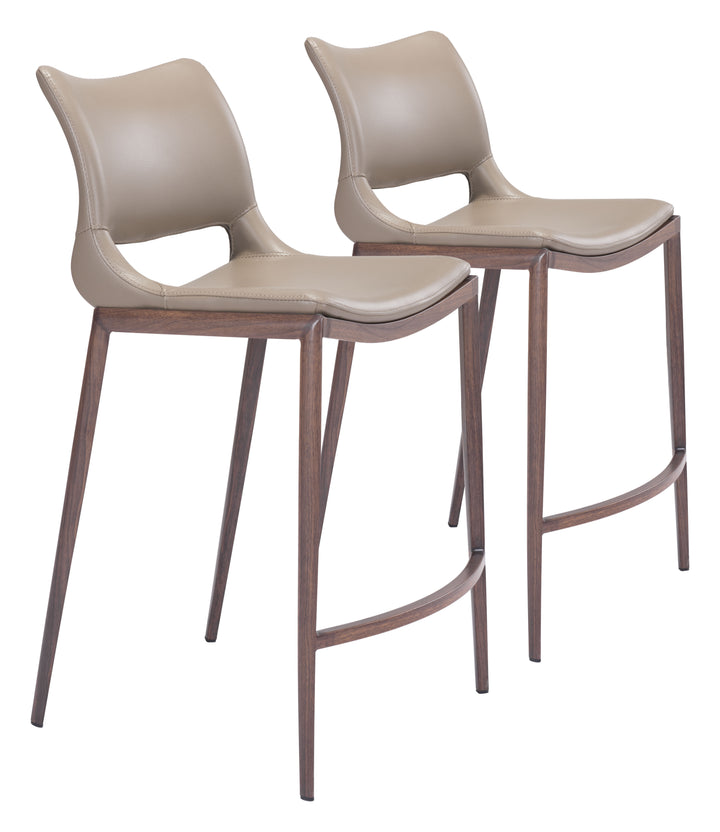Zuo Ace Counter Stool (Set of 2) Brown & Walnut