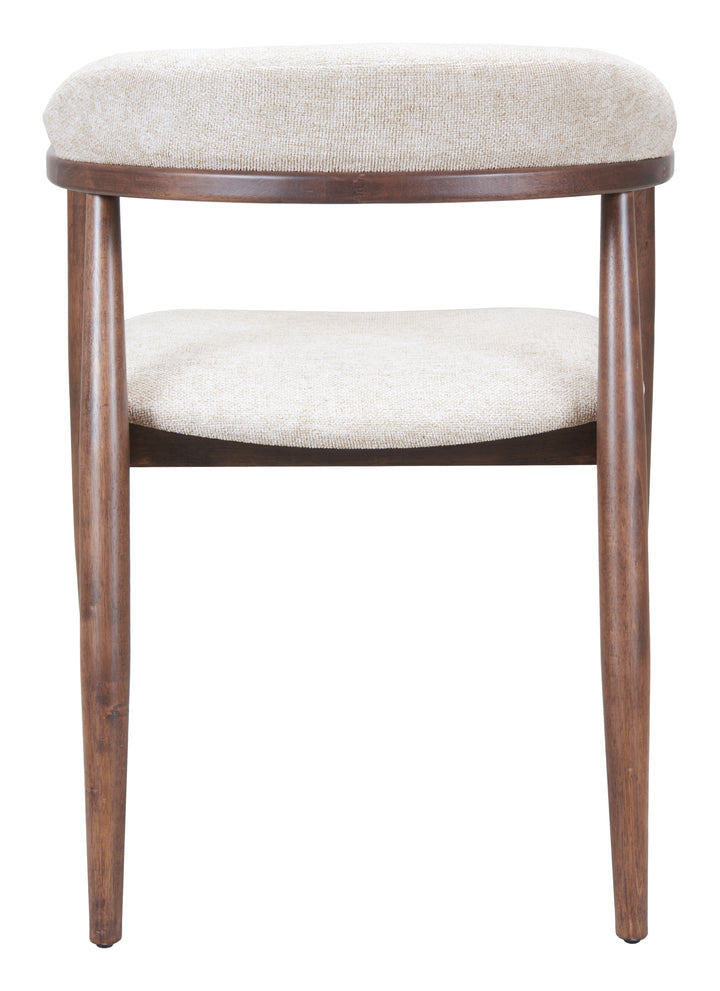 Zuo Goka Dining Chair Beige & Walnut