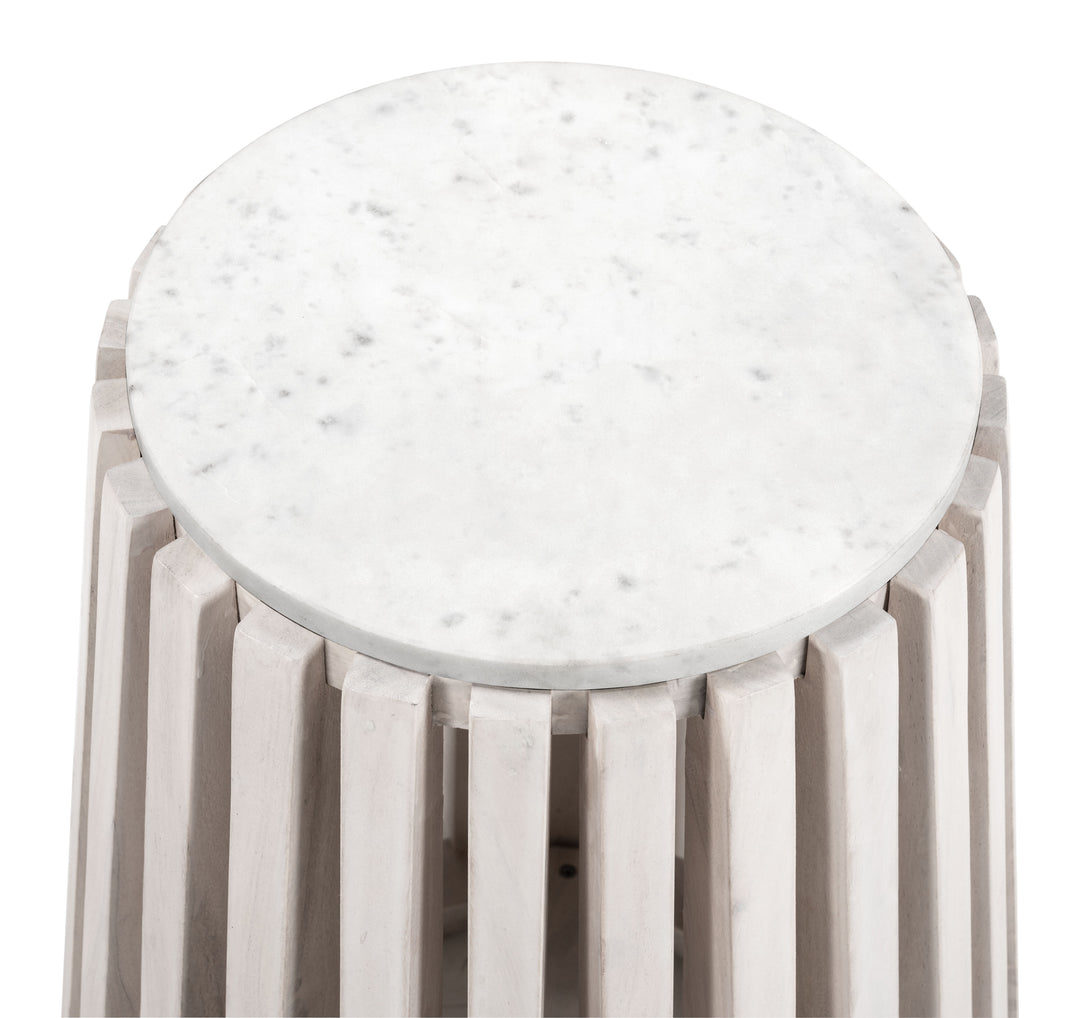 Zuo Cyprus Side Table White & Whitewashed