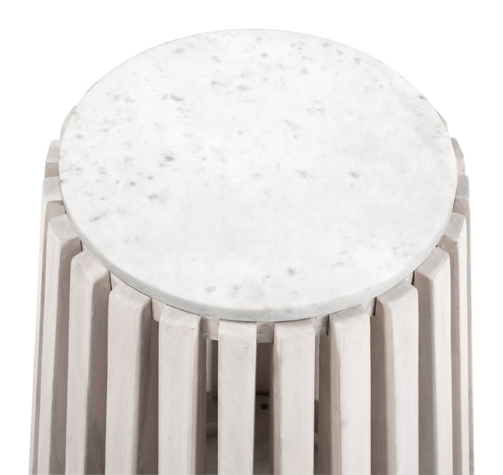 Zuo Cyprus Side Table White & Whitewashed