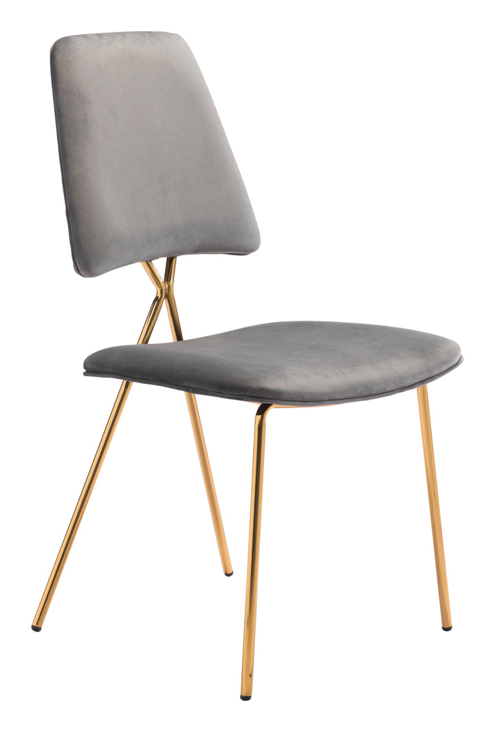 Zuo Chloe Dining Chair (Set of 2) Gray & Gold