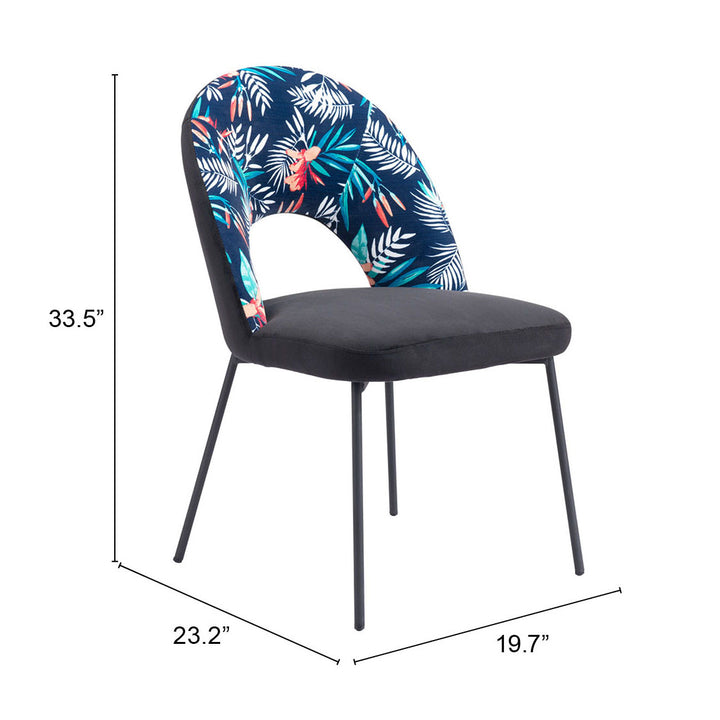 Zuo Merion Dining Chair (Set of 2) Multicolor Print & Black