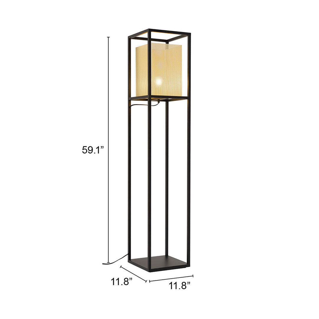 Zuo Yves Floor Lamp Gold & Black