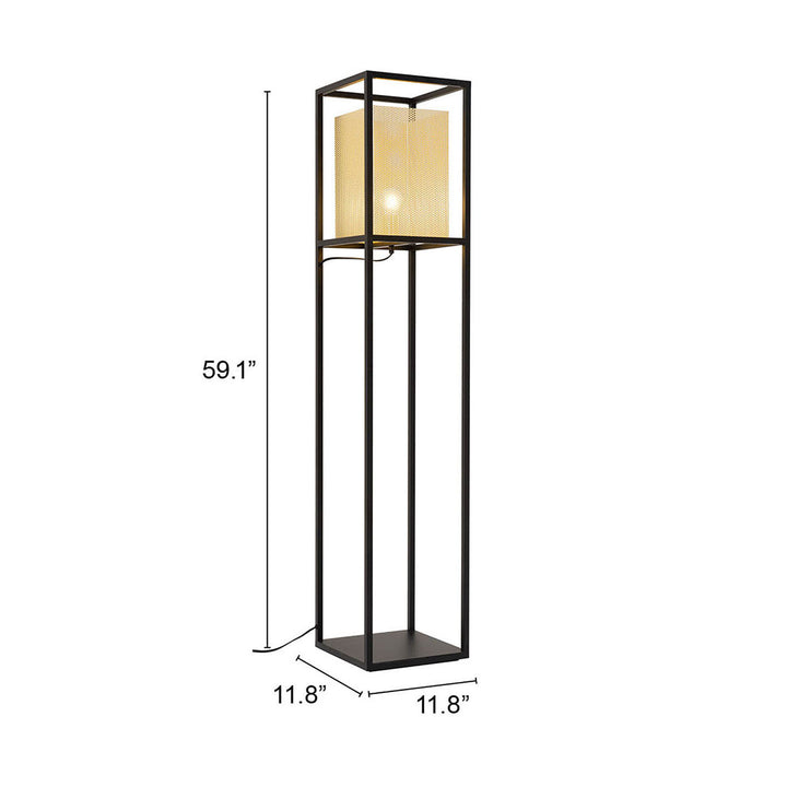 Zuo Yves Floor Lamp Gold & Black