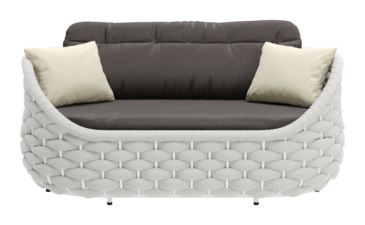 Zuo Coral Reef Loveseat Gray