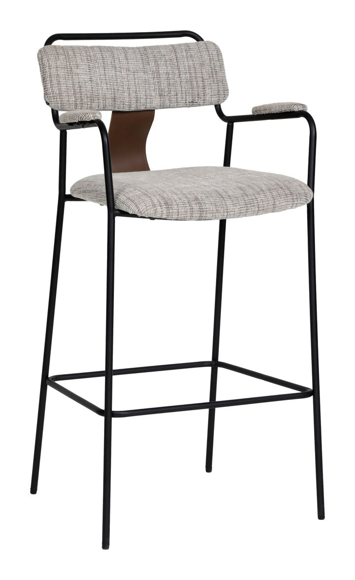 Zuo Couva Barstool (Set of 2) Gray Tweed