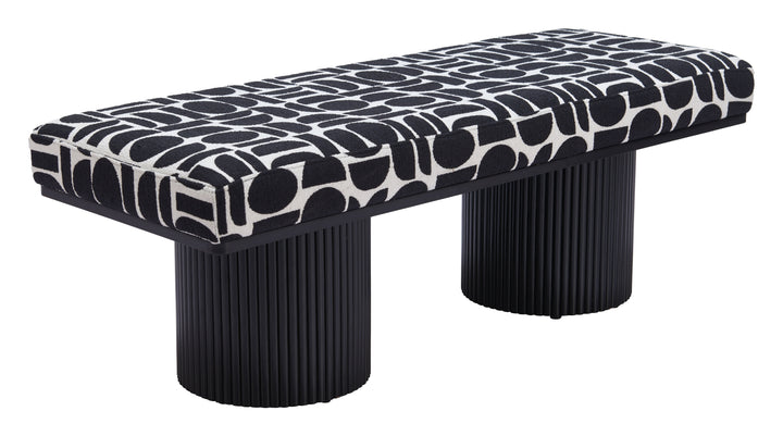 Zuo Botoia Bench Black & White