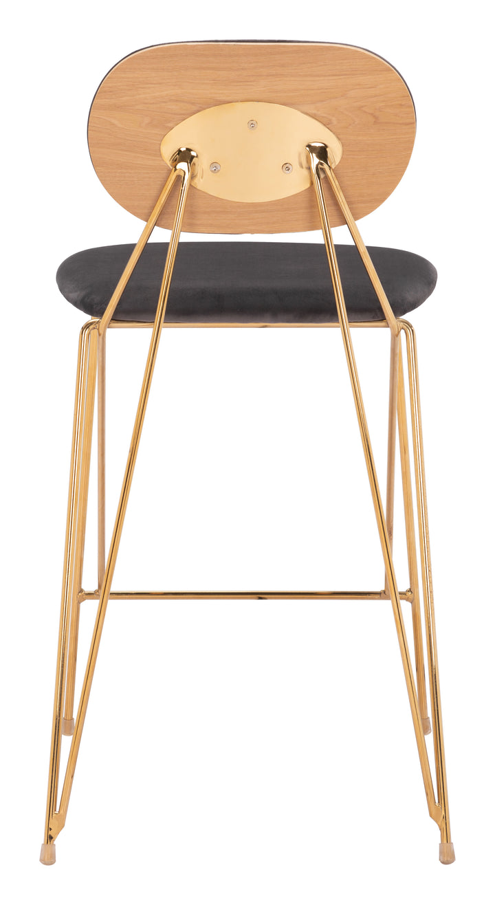 Zuo Georges Counter Stool (Set of 2) Gray & Gold