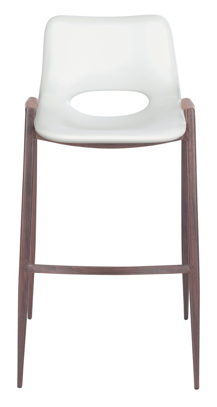 Zuo Desi Barstool (Set of 2) White & Walnut