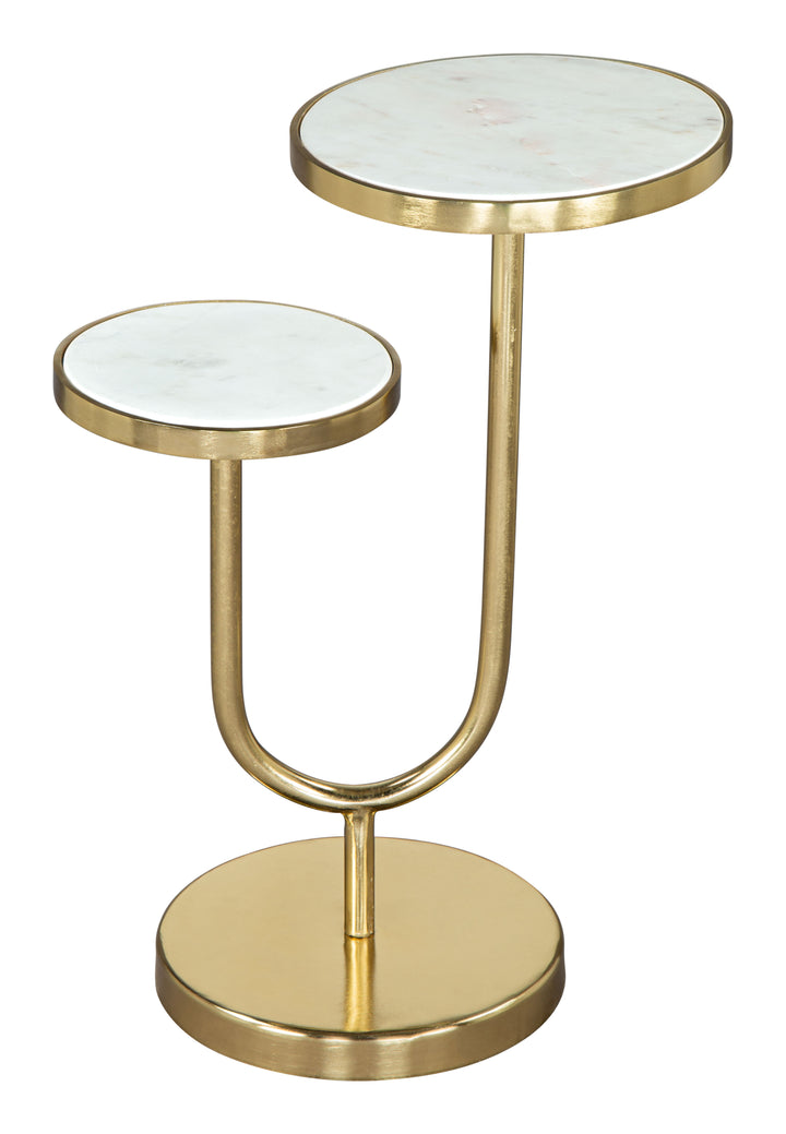 Zuo Marc Side Table White & Gold