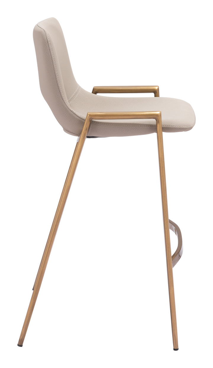 Zuo Desi Counter Stool (Set of 2) Beige & Gold