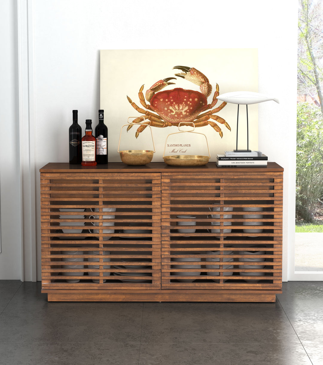 Zuo Linea Credenza Walnut