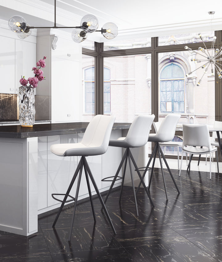 Zuo Aki Barstool (Set of 2) White & Black