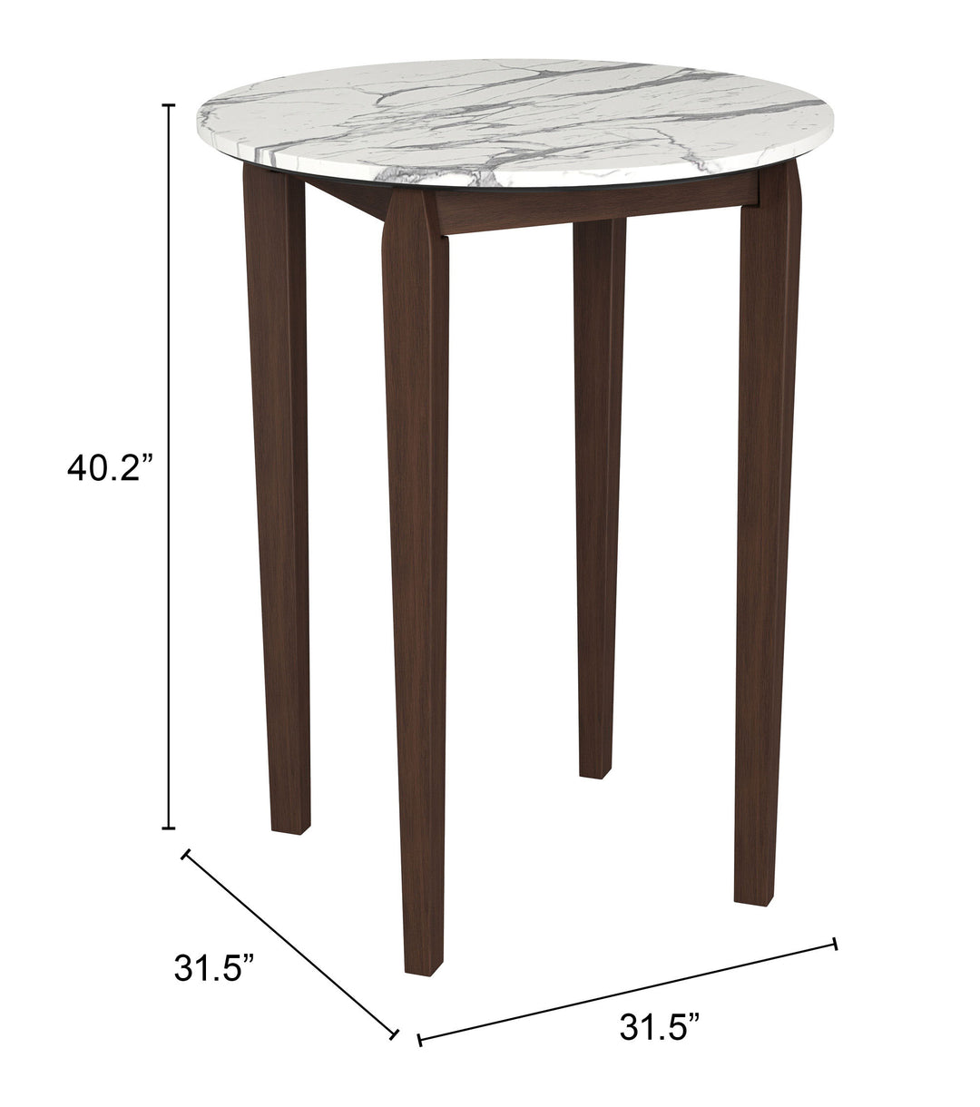 Zuo Vernon Bar Table White