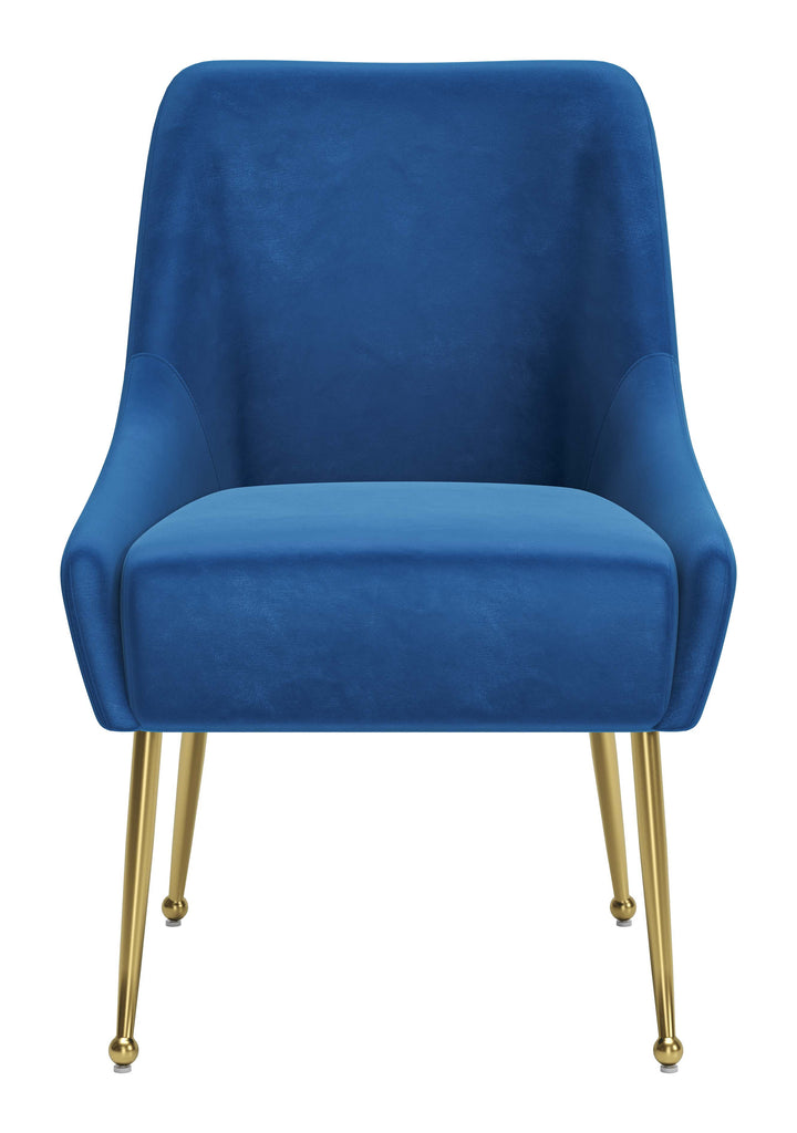 Zuo Maxine Dining Chair Navy Blue & Gold