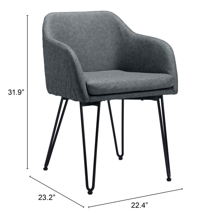Zuo Braxton Dining Chair (Set of 2) Vintage Gray