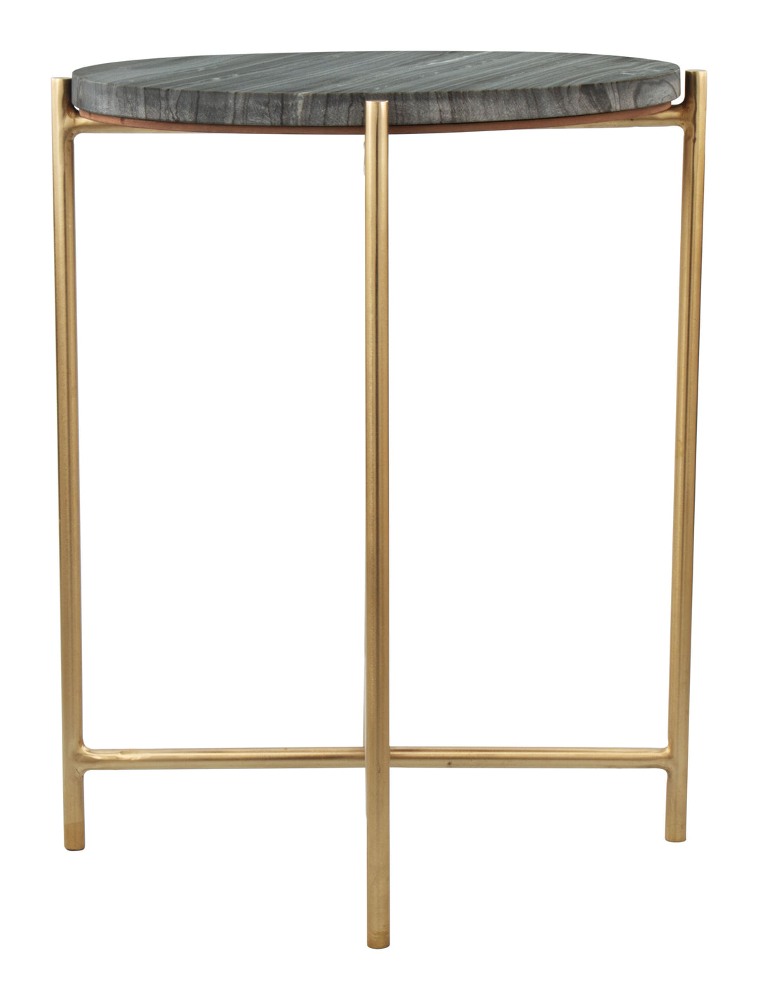 Zuo David Side Table Gray & Gold